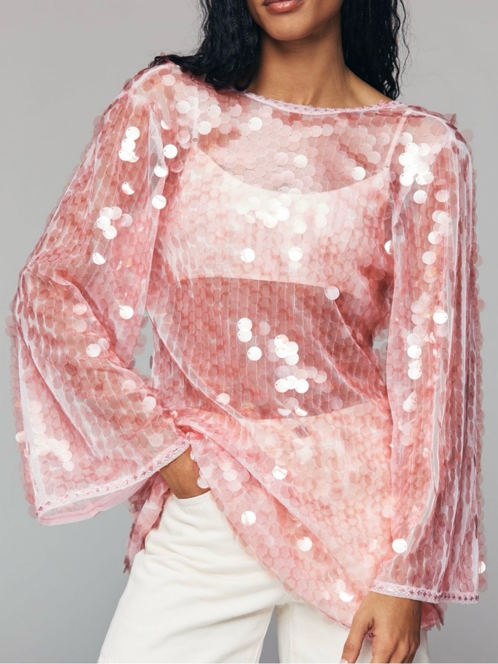 Anthropologie Celandine Pink Sequin Tunic. Size M/L. Brand new!